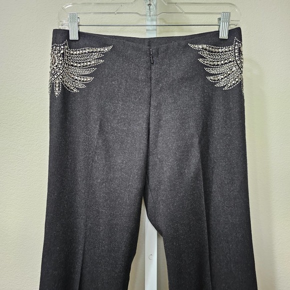 Tory Burch Black Flare Pants with Silver Embellishments - Picture 7 of 16